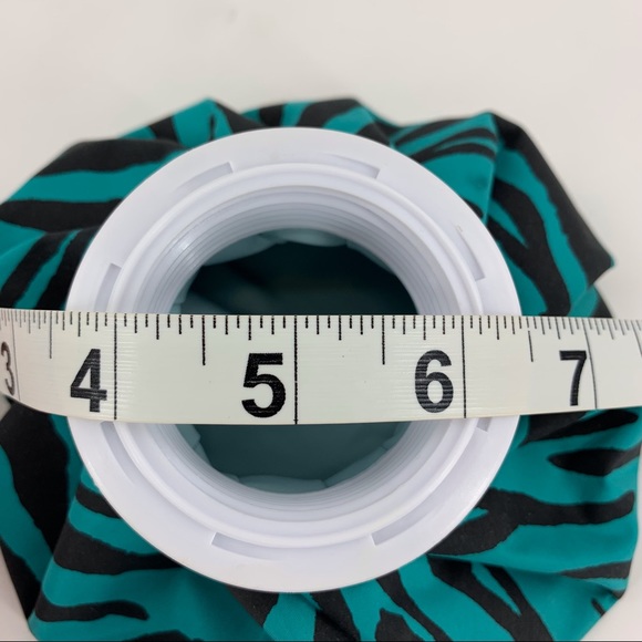 Teal and Black Zebra Striped 6” Reusable Ice Bag - Picture 10 of 10